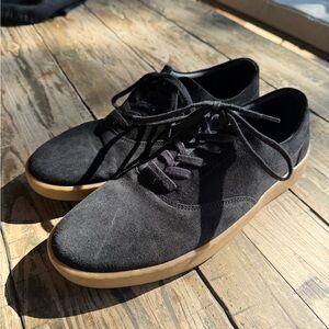 PAIGE Black Suede Sneakers with Tan Sole